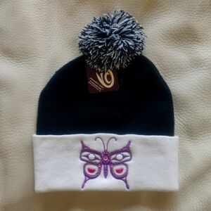 'Butterfly' Indigenous design by Corey Bulpitt, Haida Pom Pom Toque
